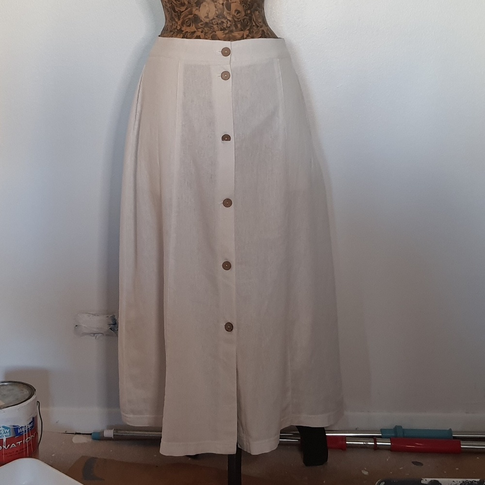 A Line Linen Skirt